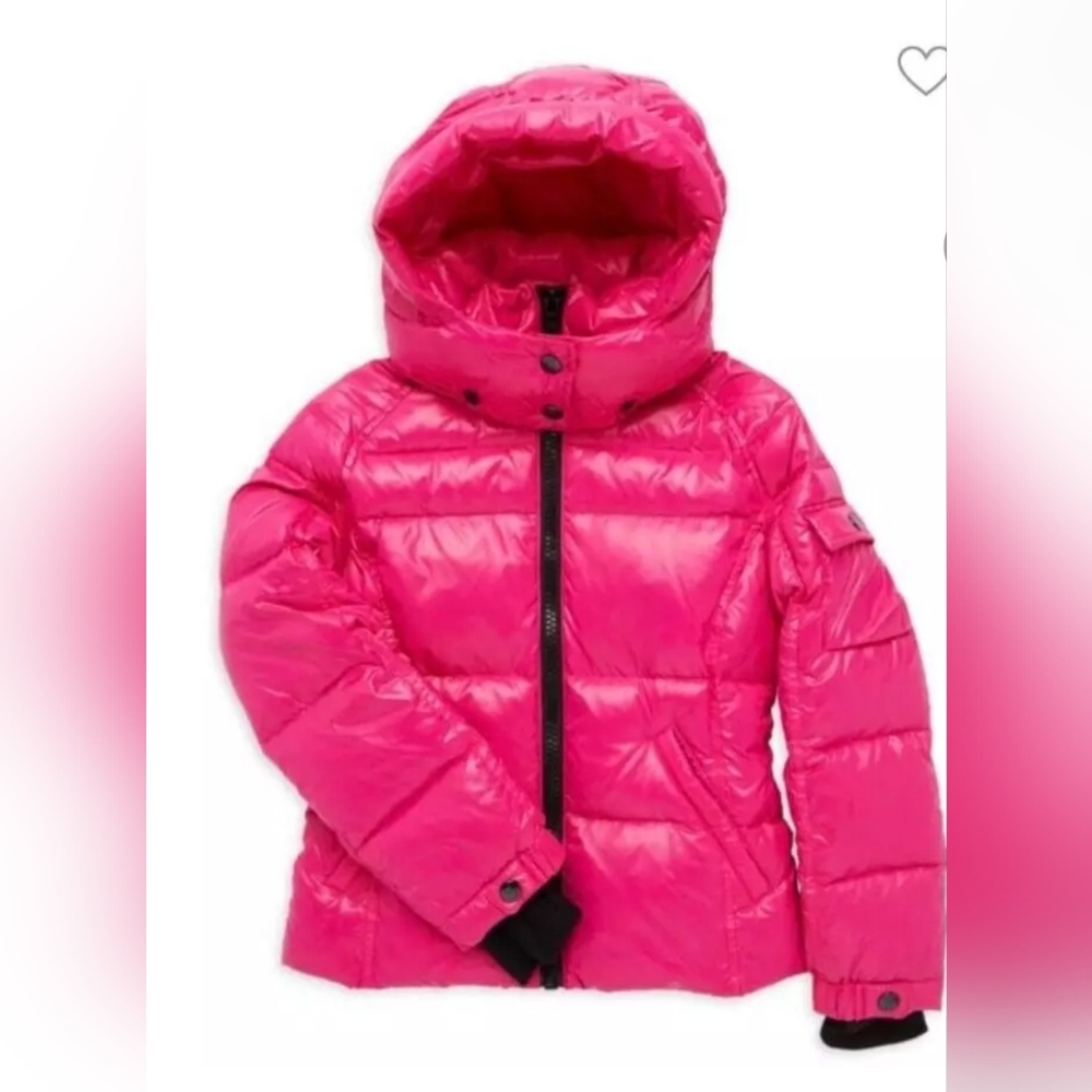 Size 14 S13 Girl's Glossy High Shine Puffer Straight Jacket